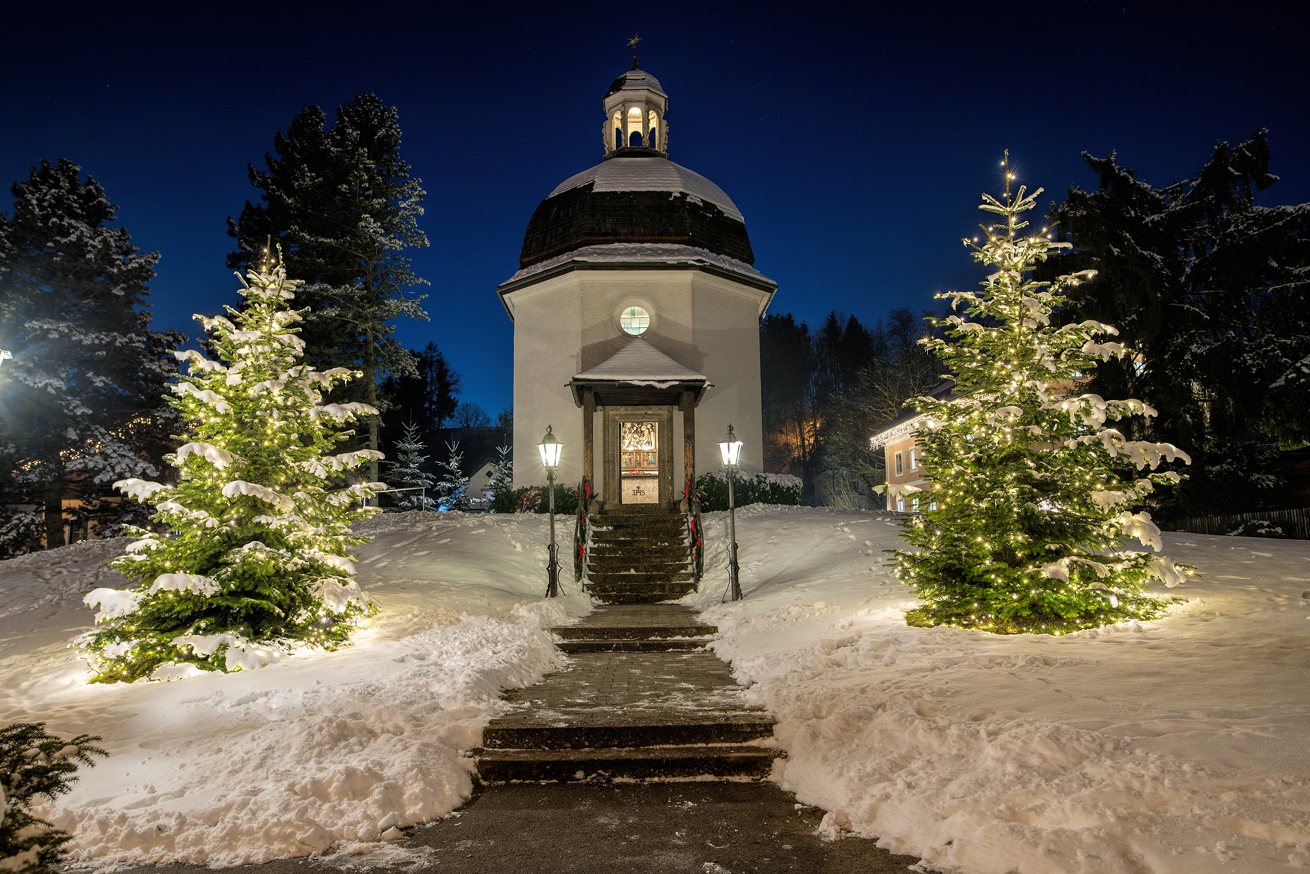 Stille Nacht Kapelle im Winter
